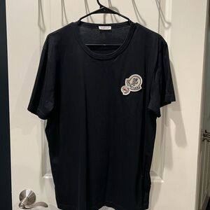 Black Moncler shirt with logo, large